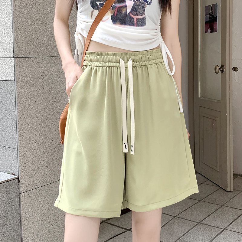 Women comfortable sports shorts with elastic waistband and decorative drawstring Lune London