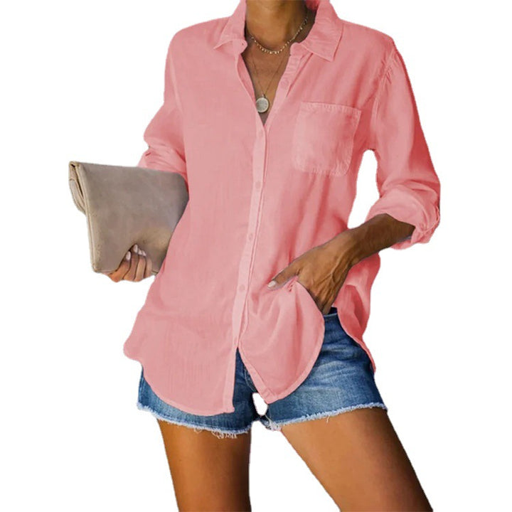 Lune London lightweight cotton blouse shirt for women with classic collar