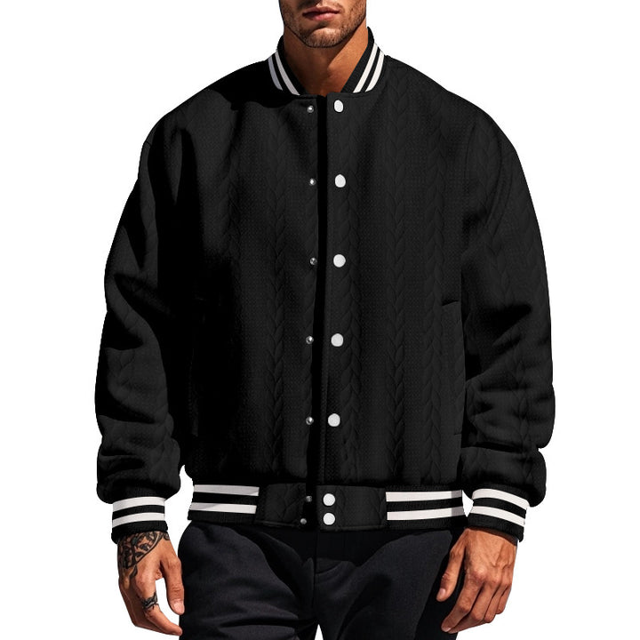 Urban university jacket for men with structured knit design Lune London
