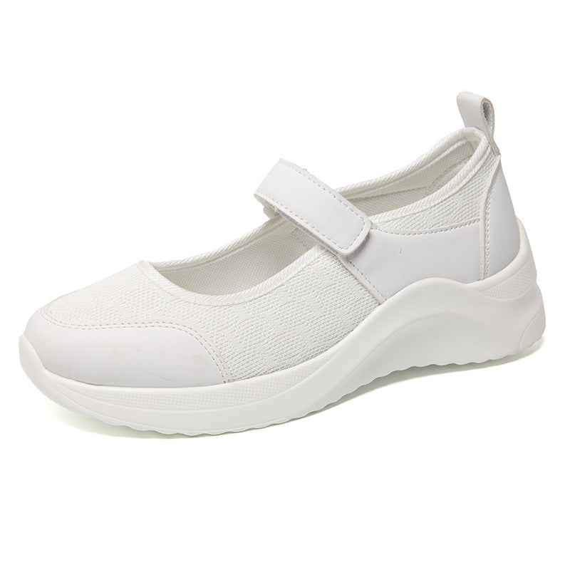 Comfortable lace-up shoes for ladies with velcro closure and breathable mesh surface Lune London