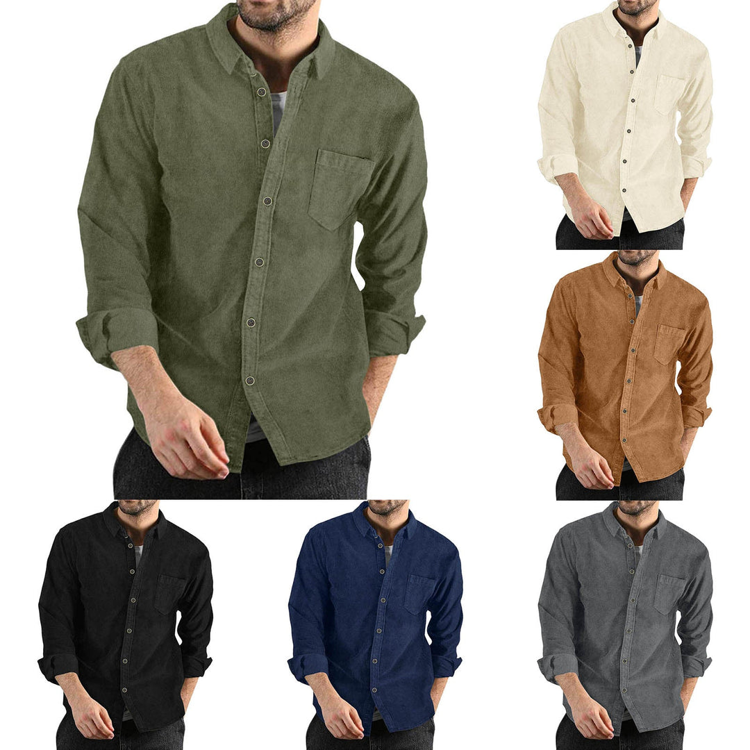Men's Elegant Cord Shirt with Practical Chest Pocket Lune London
