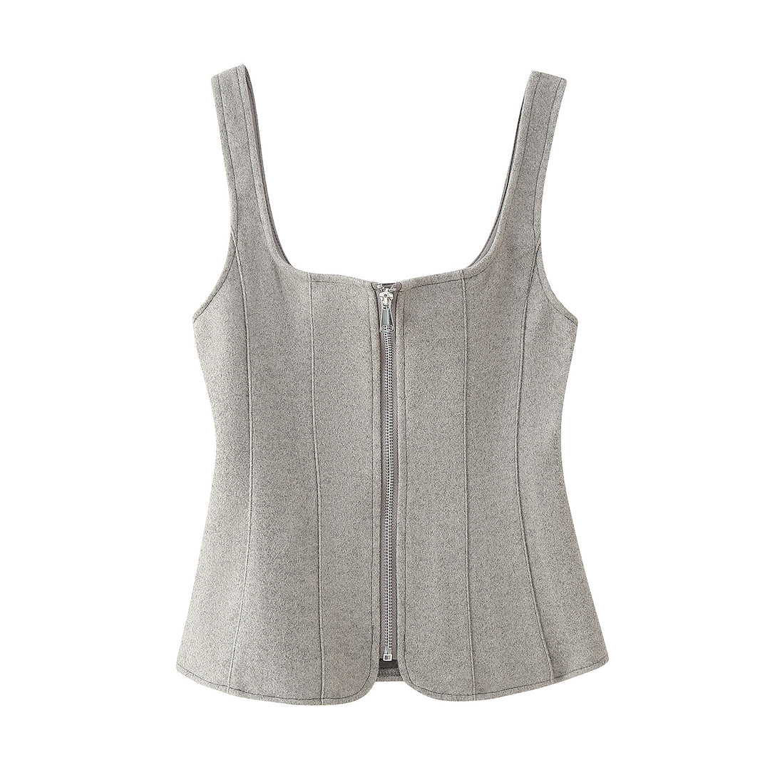 Ladies Highly fitted Bustier top with elegant zipper Lune London