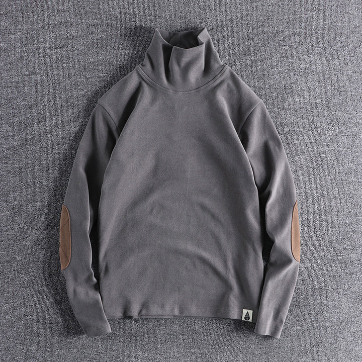 Men's polar fleece sweater with contrasting elbow patches Lune London