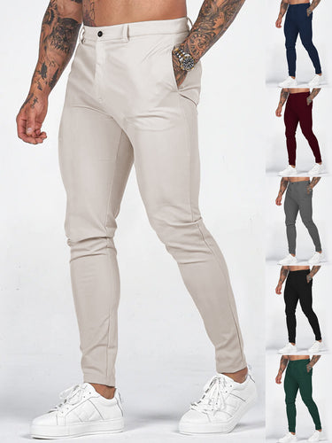 Modern Slim-Fit Chino Pants for Men with Elastic Waist Lune London