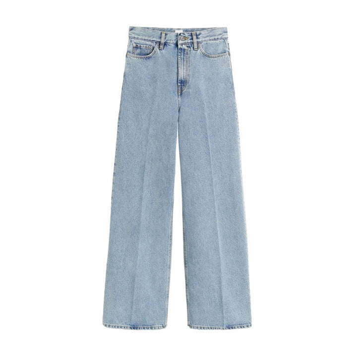 High-waisted loose jeans for women in vintage style with pleats Lune London