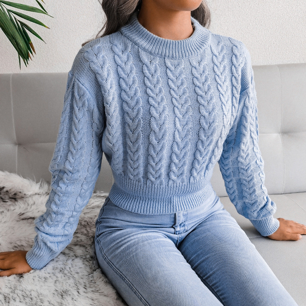 Chunky knit sweater for women with a textured pattern and a fitted cut Lune London