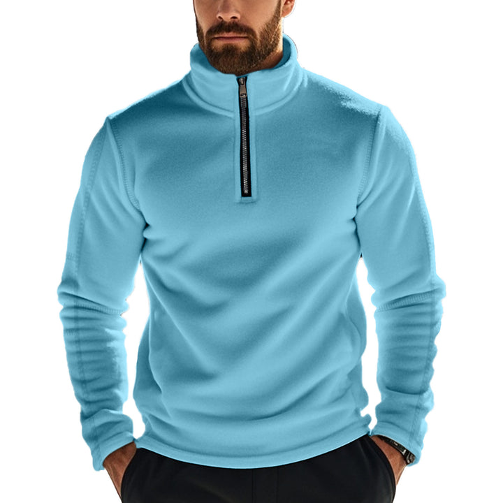 Men's Fleece Half-Zip Pullover with High Collar Comfortable Lune London