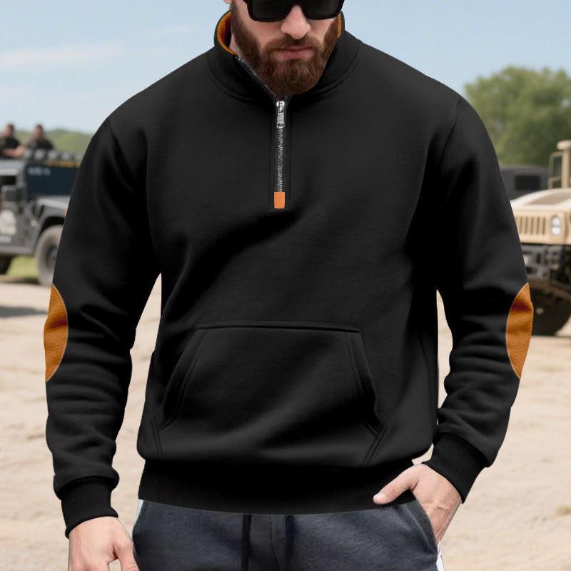 sporty pull for men with half-zip and practical kangaroo pocket Lune London