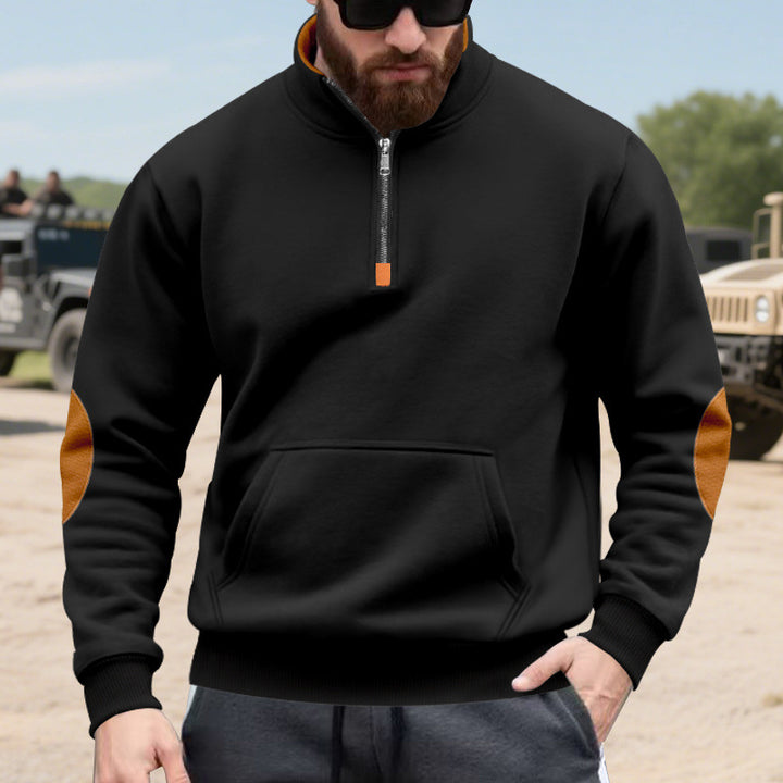 sporty pull for men with half-zip and practical kangaroo pocket Lune London