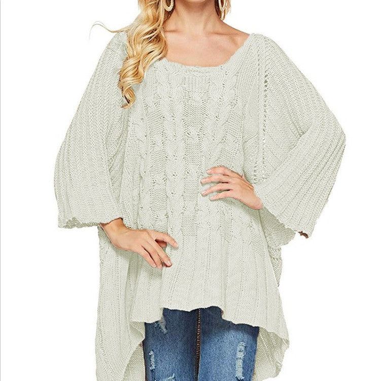 Chunky knit sweater for women with an off-shoulder design and wide sleeves Lune Londonl