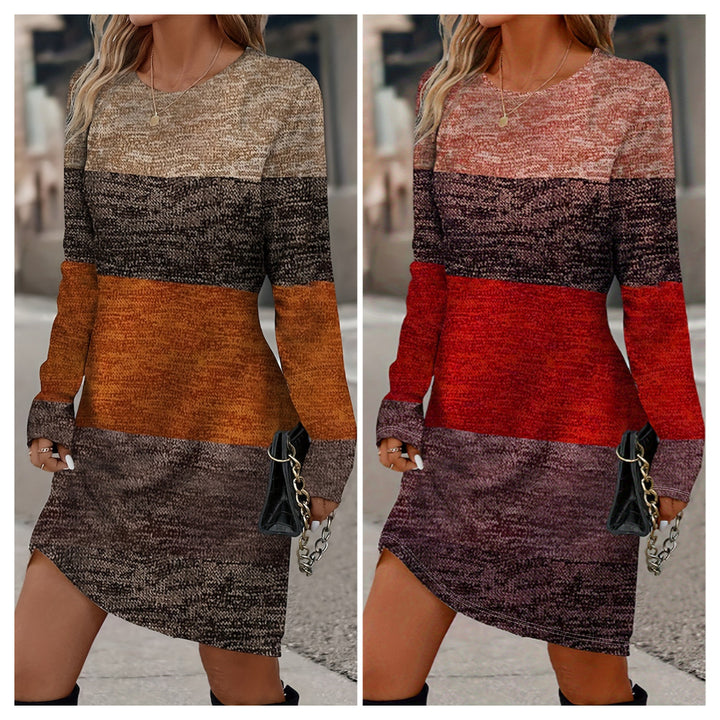 Lune London Color Block Casual Design Women's Knit Dress