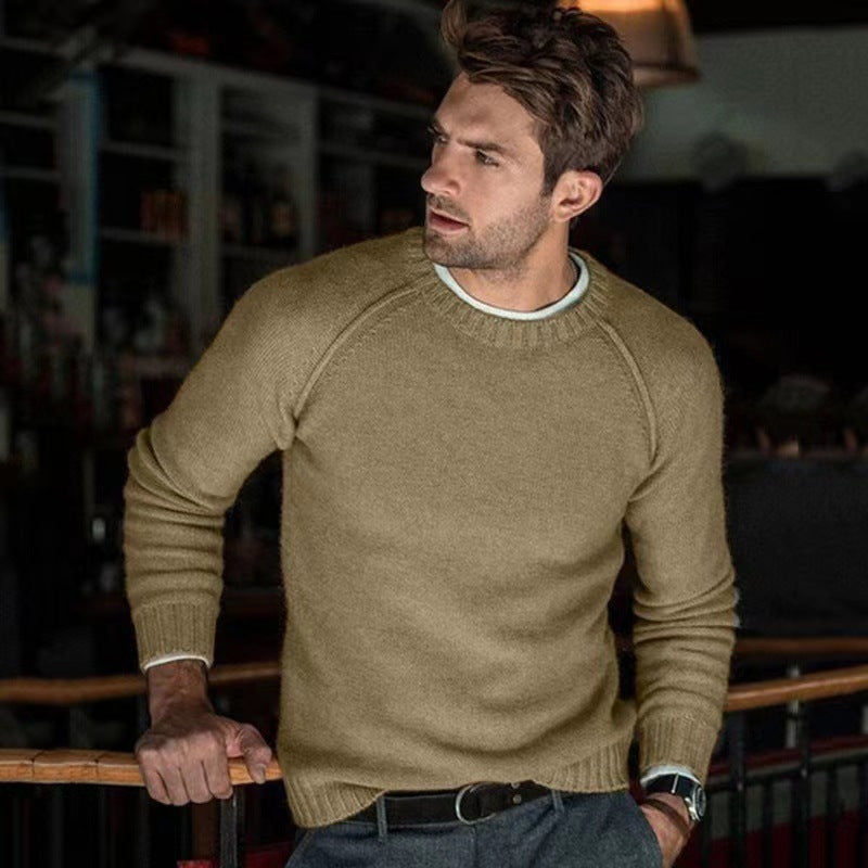 Crew neck pullover for men in fine knit Lune London