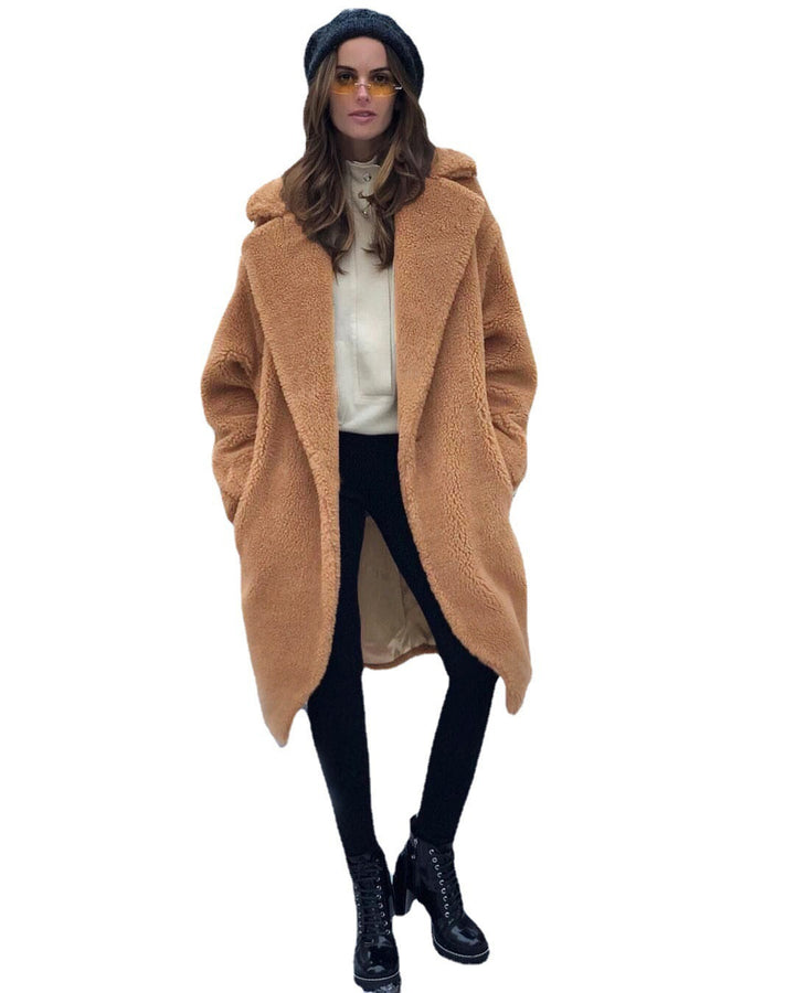 Ladies Oversized Comfortable Teddy Fleece Coat Lune London