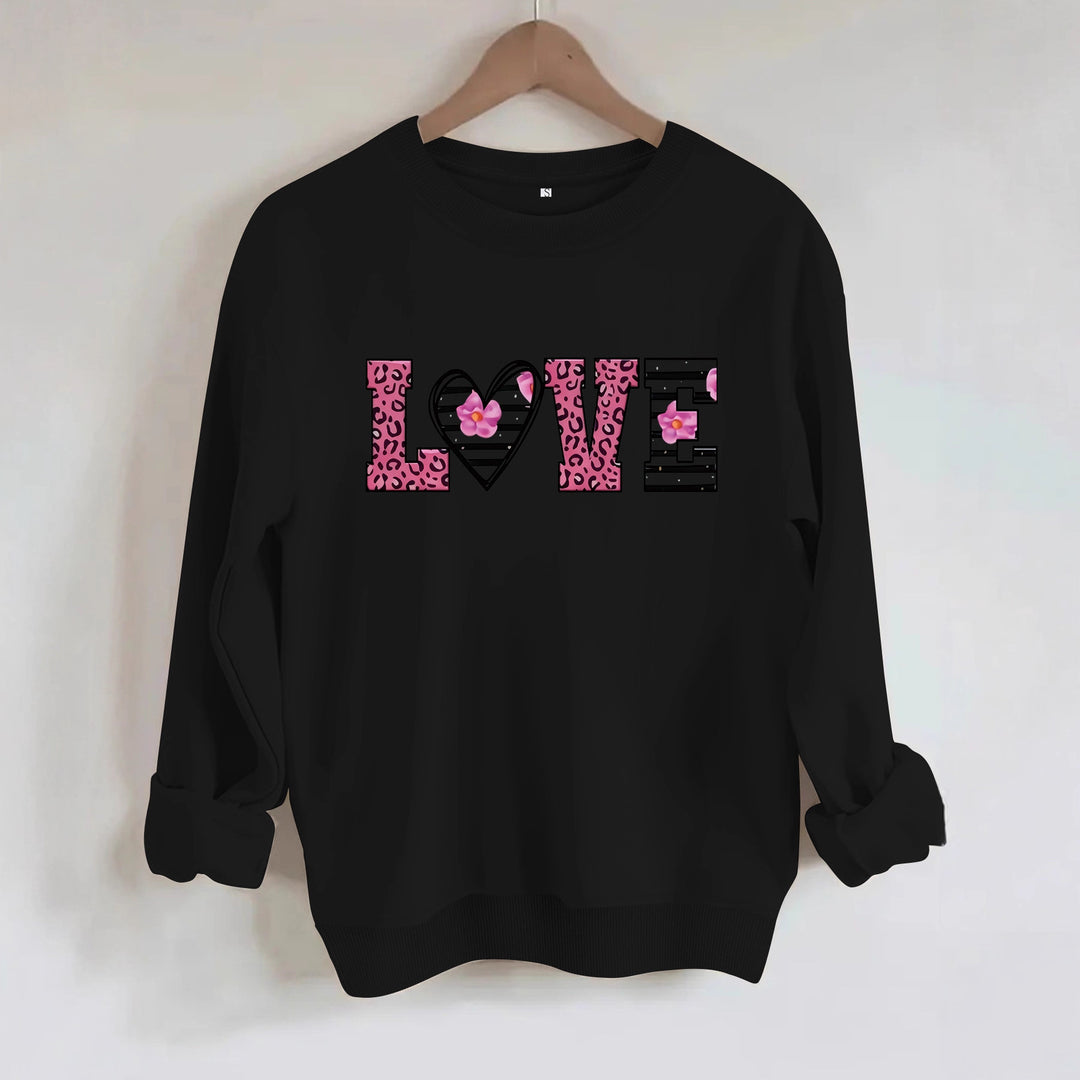 Sweatshirt femme avec design moderne de cœur léopard et coupe confortable Chic & Stil