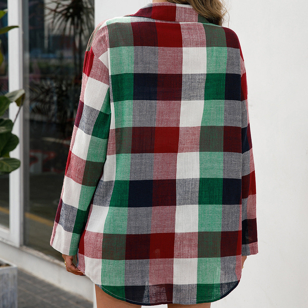 Plaid shirt dress for women in high-quality material with long sleeves Lune London