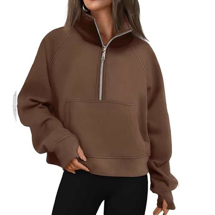 Women's Sporty Hoodie with High Collar Lune London