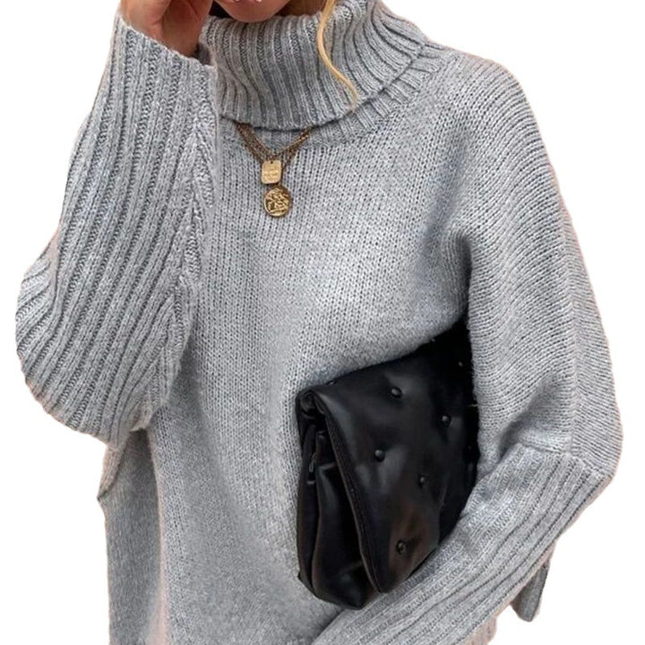 Chunky knit sweater for ladies with high collar Lune London
