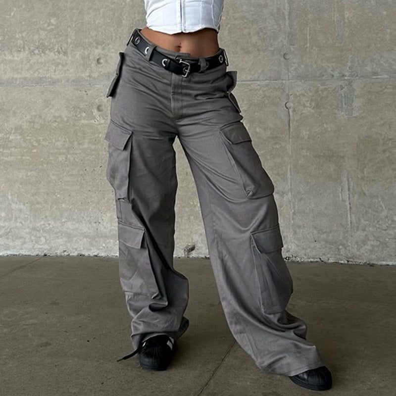 Wide-leg women's cargo pants with functional pockets Lune London