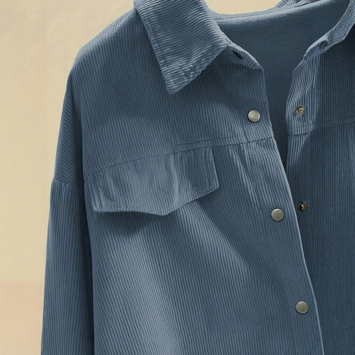 Oversized casual shirt for women with wide stripes Lune London