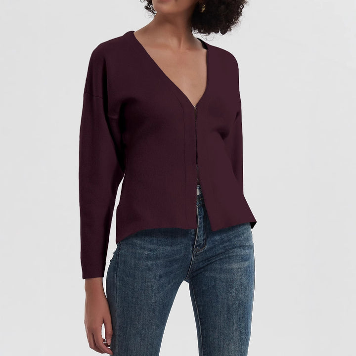Ladies elegant V-neck cardigan with button closure Lune London