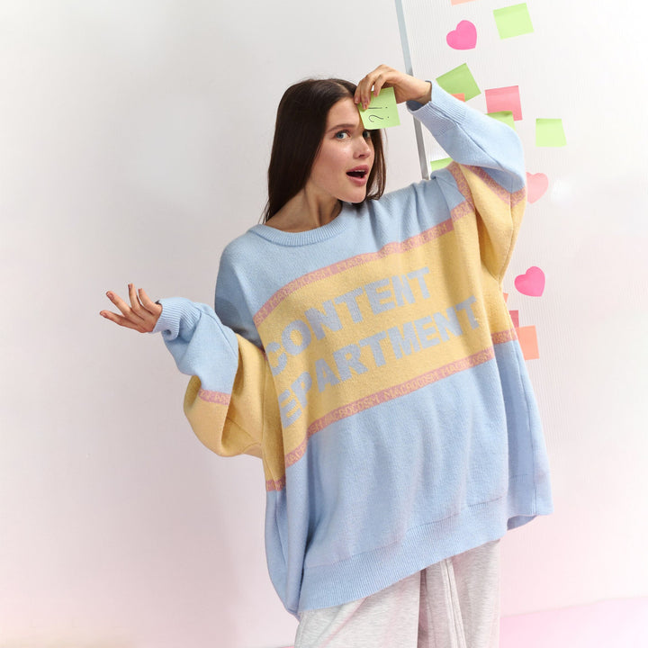 Lady Oversized sweater with creative inscription Lune London