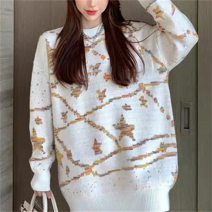 Pull tricoté à la mode pour femmes avec motif créatif Chic & Stil