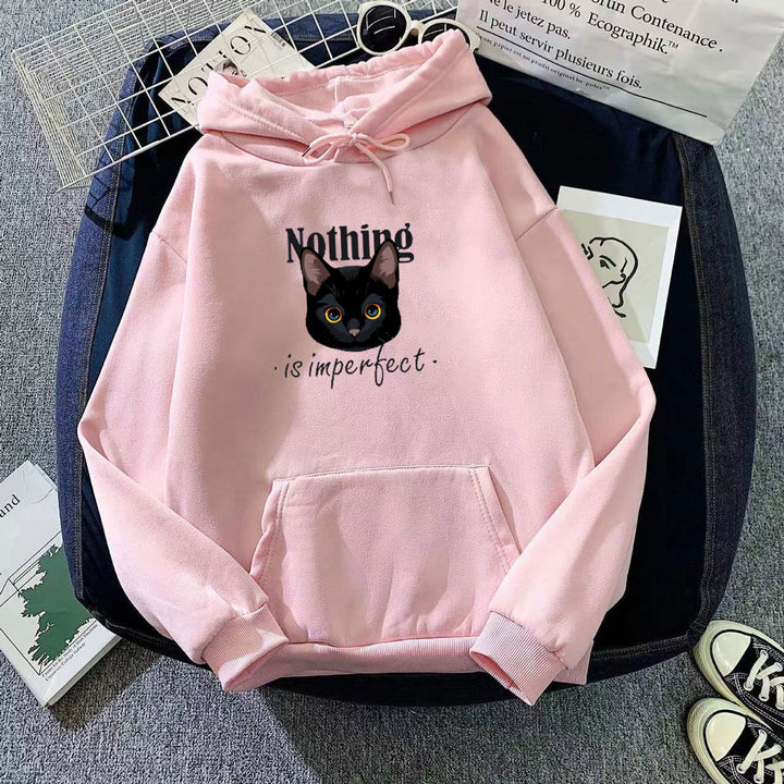 Women's Cozy Hoodie with Artistic Cat Design Chic & Stil
