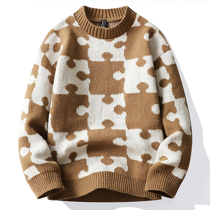 Ladies Round Neck Sweater with Soft Cotton Patterns Lune London