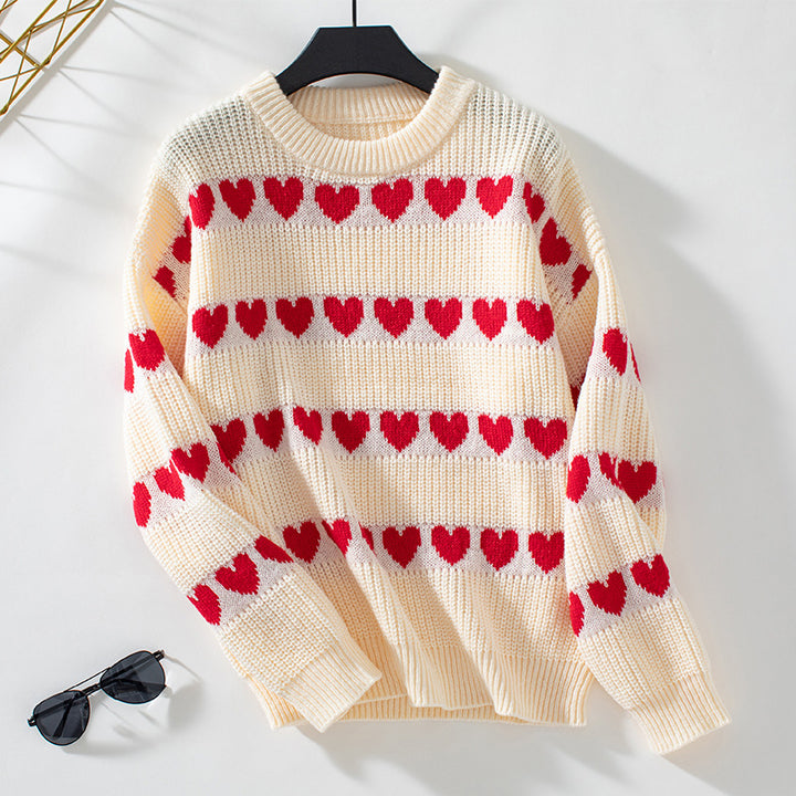 Comfortable women's sweater with heart pattern Lune London