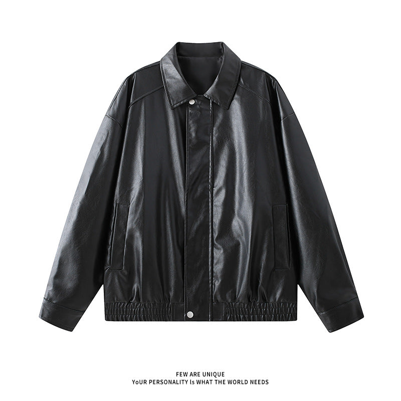 Elegant faux leather jacket for men with elastic waist Lune London