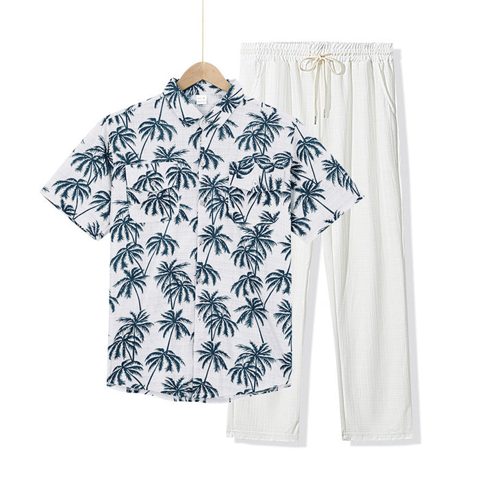 Casual men's outfit with tropical print and comfortable pants Lune London