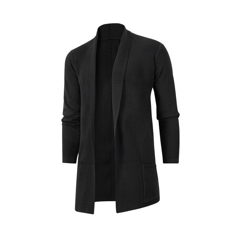 Open-cut knitted jacket for men with practical pockets Lune London