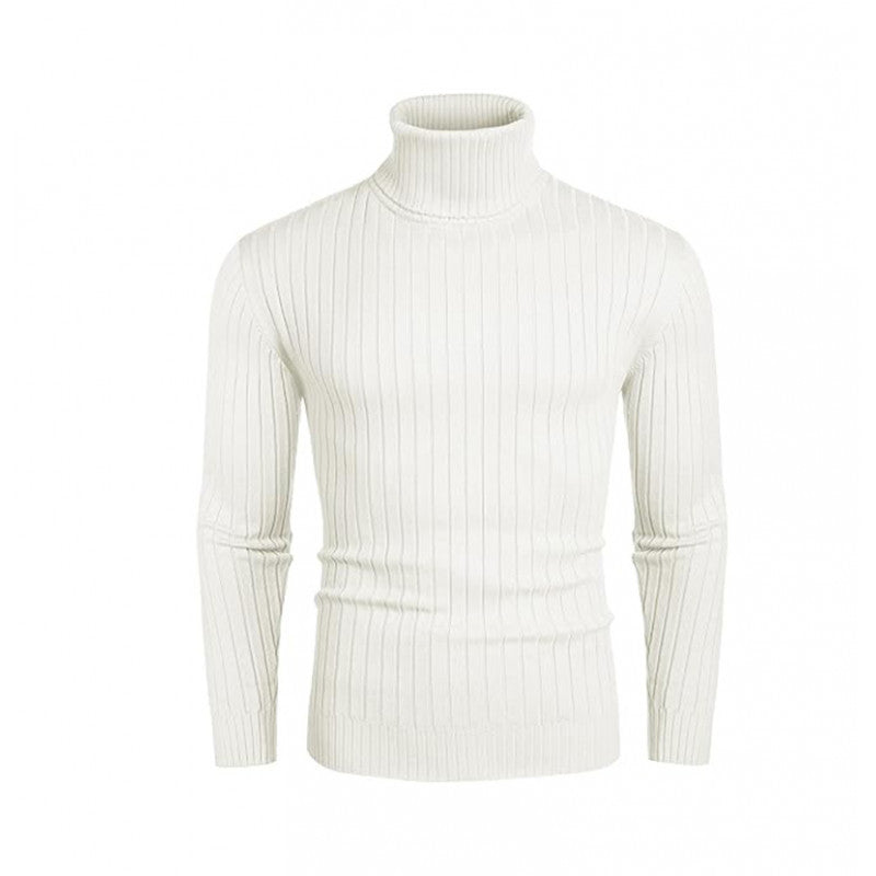 Elegant men's ribbed fine knit turtleneck sweater Lune London