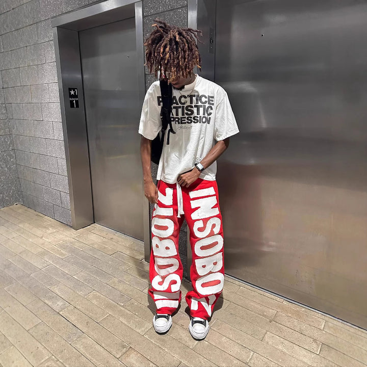 Women's leisure pants with trendy statement print Chic & Stil