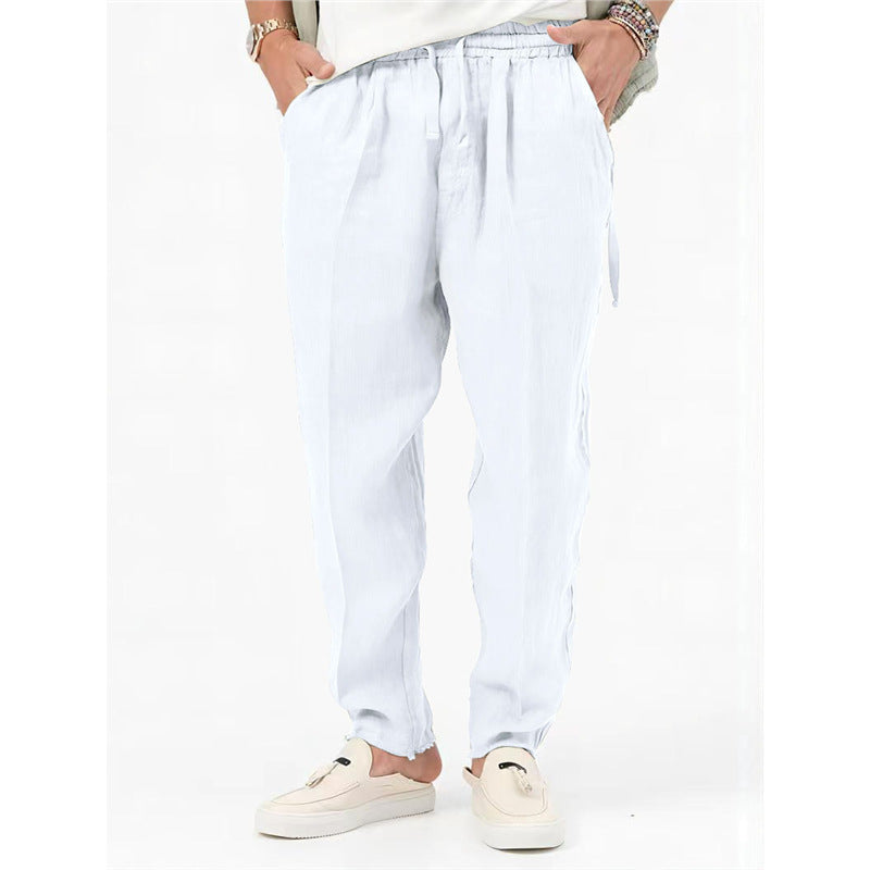 Light summer pants for men with elastic waist and side pockets Lune London