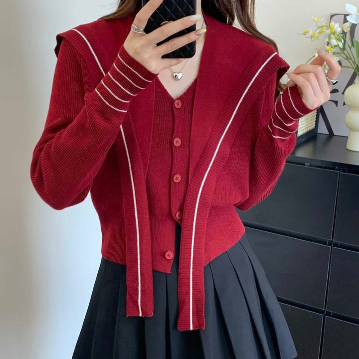 Cardigan femme avec col décoratif et détails de boutons Chic & Stil