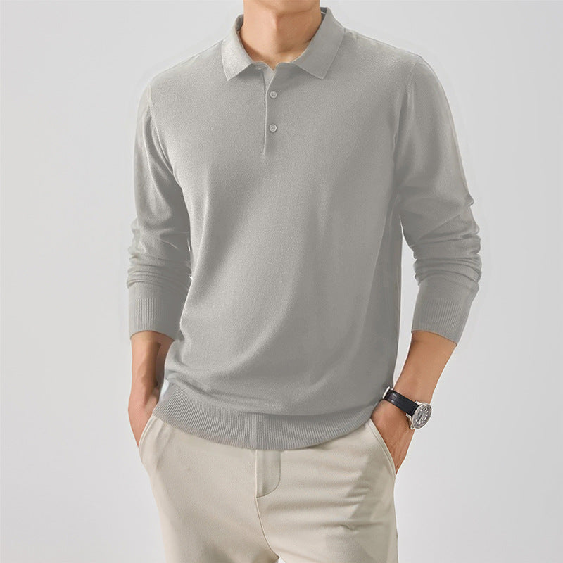 Men's Chic Long Sleeve Polo Shirt