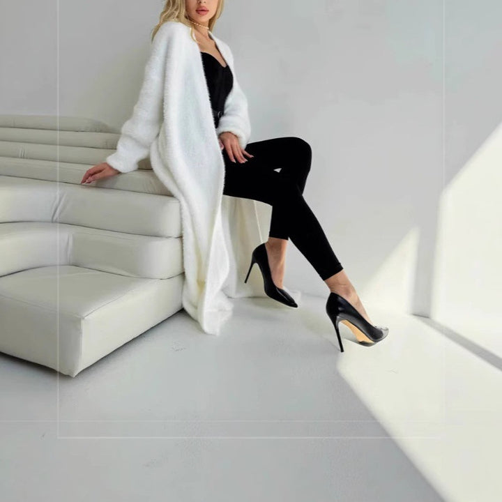 Ladies Chunky Knit Long Cardigan Lune London