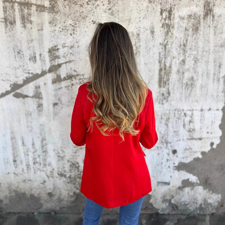 Femme élégant Blazer oversized avec détails imprimé léopard Lune London