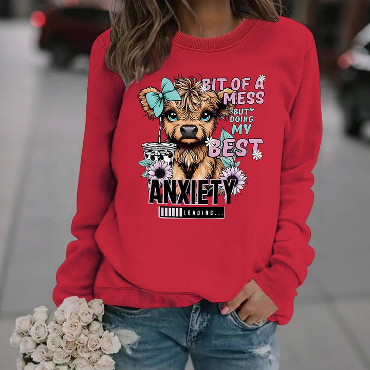 Sweatshirt pour femmes avec un design de chien créatif et une typographie inspirante Chic & Stil