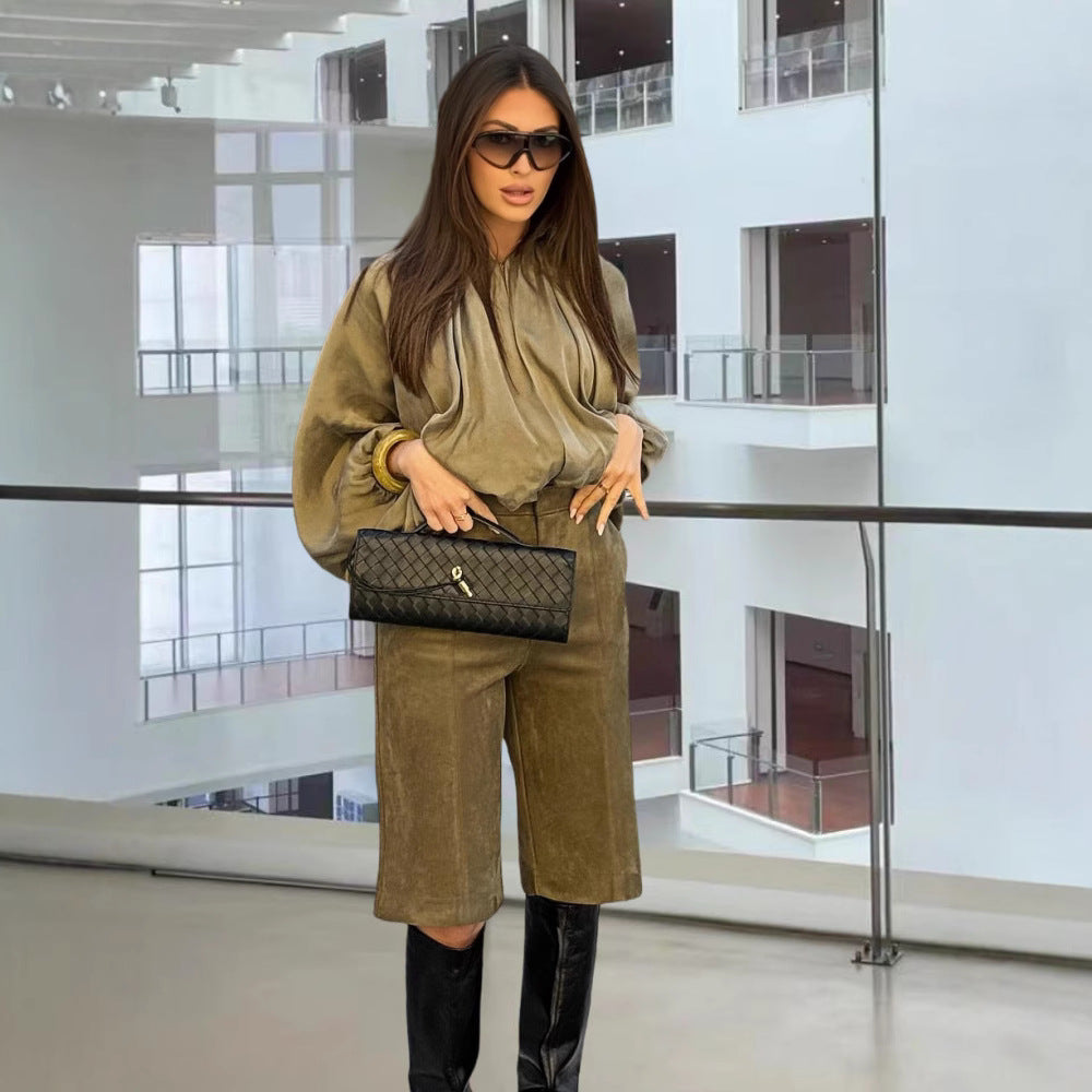 Ladies elegant and breathable blouse with ruffle details Lune London