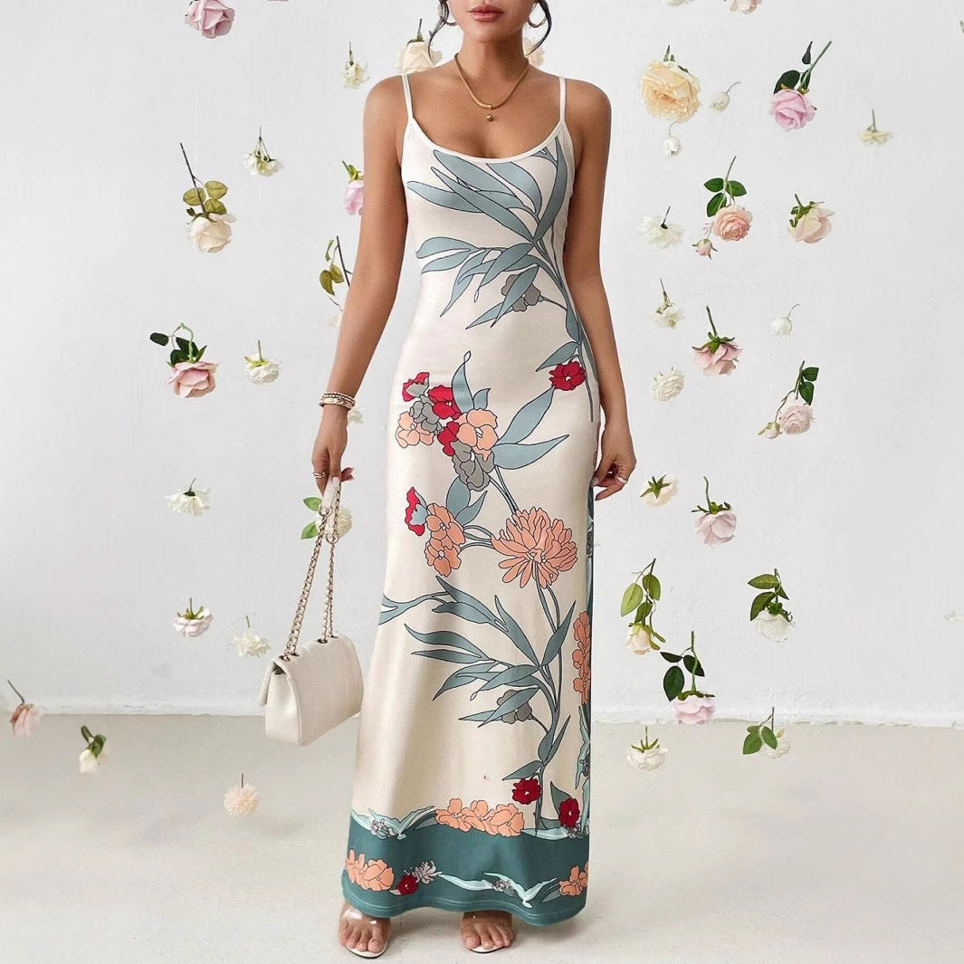 Lune London spaghetti strap floral maxi dress