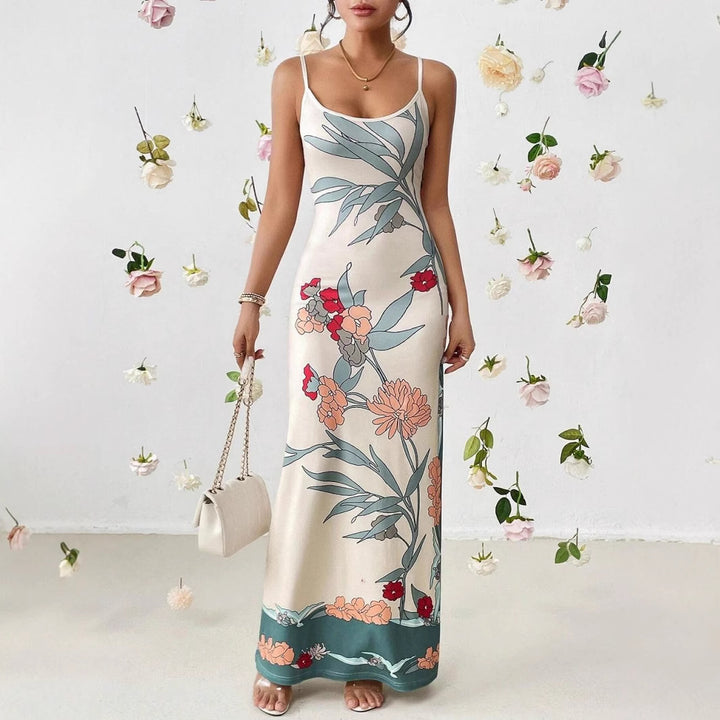 Lune London spaghetti strap floral maxi dress