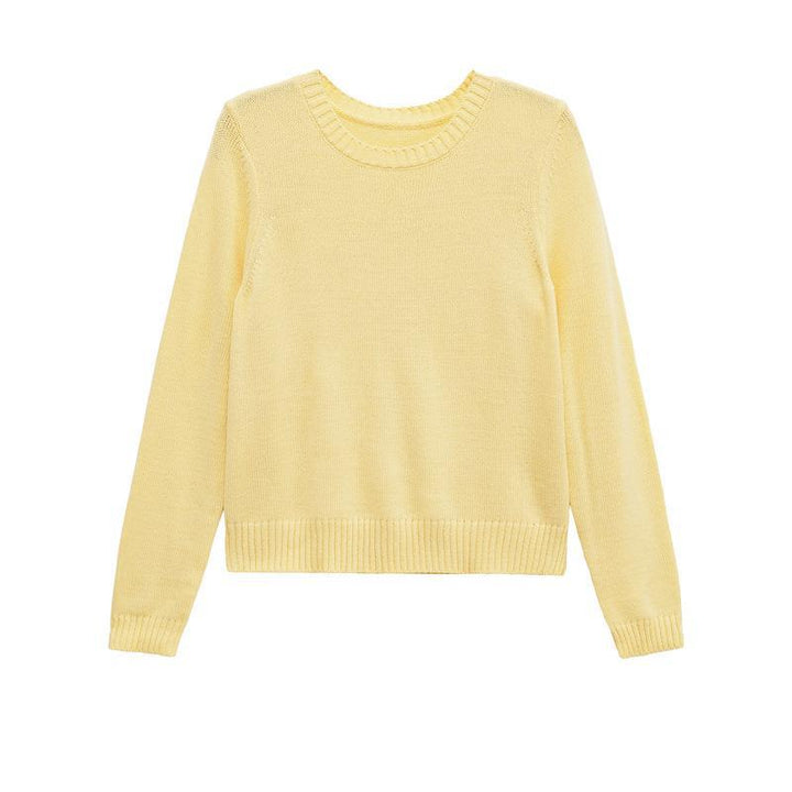 Fine knit women's sweater with crew neck and fine thread Lune London