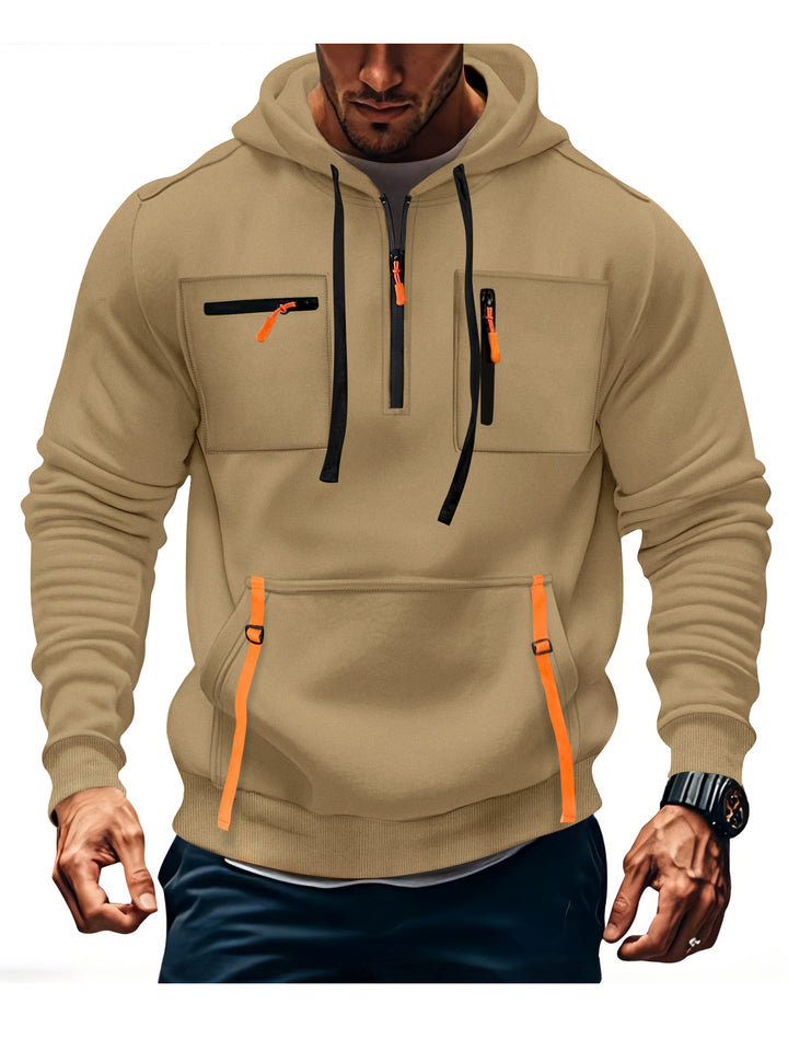 Men's stylish hooded sweatshirt with functional zip pockets Lune London