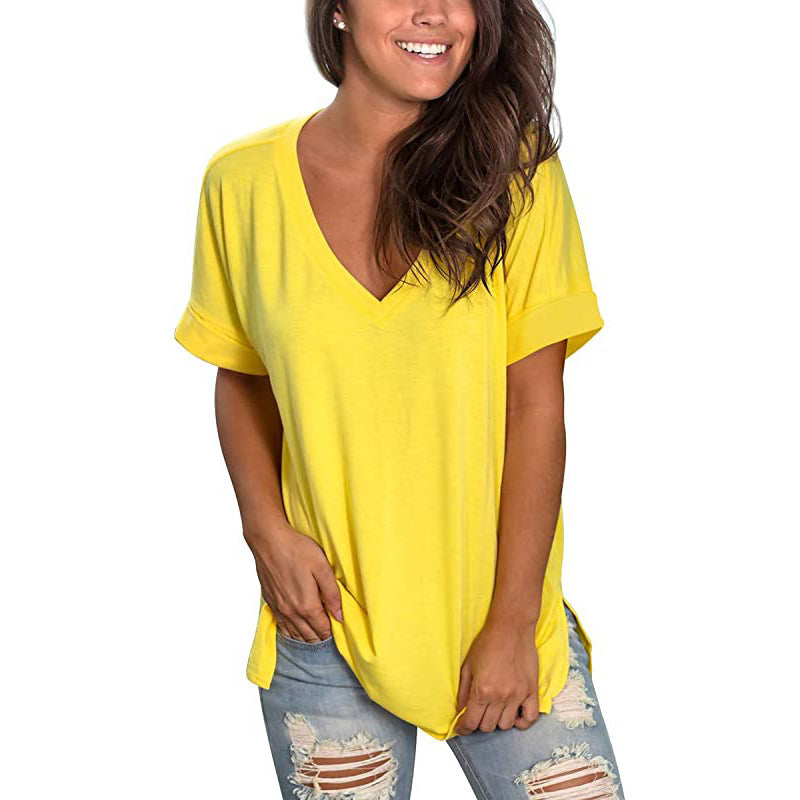 Lune London Casual V neck T-shirt for Women
