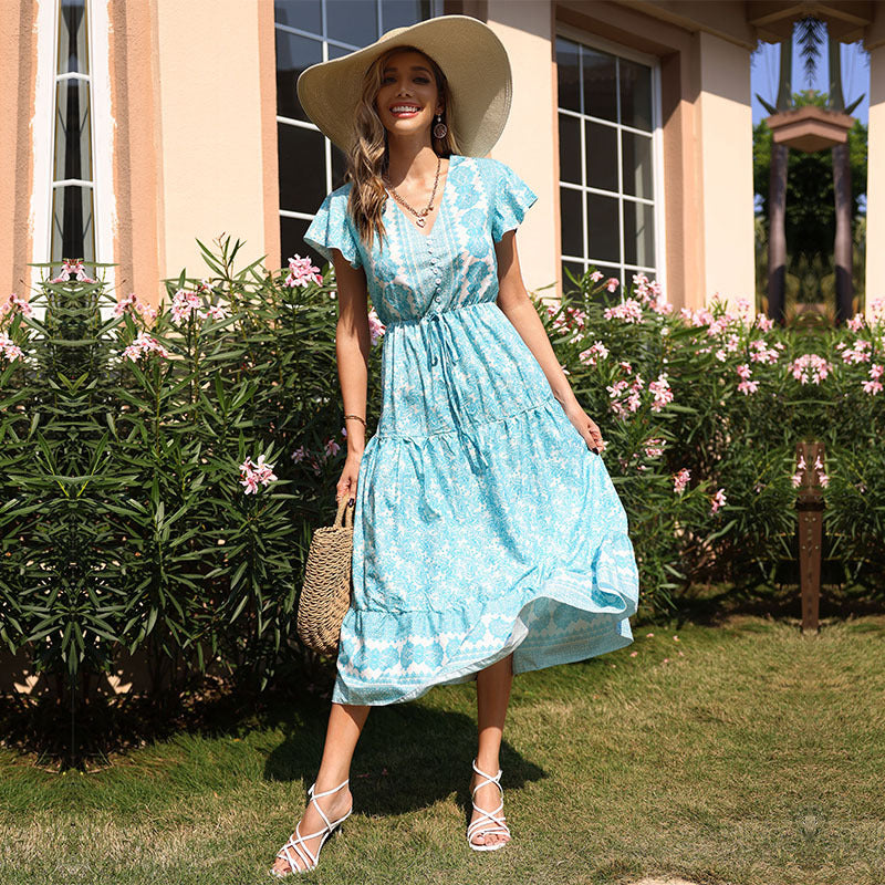 Elegant maxi dresses for women with detailed patterns Lune London