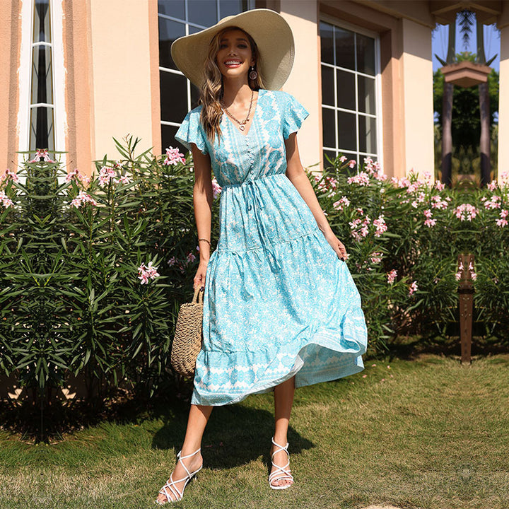 Elegant maxi dresses for women with detailed patterns Lune London