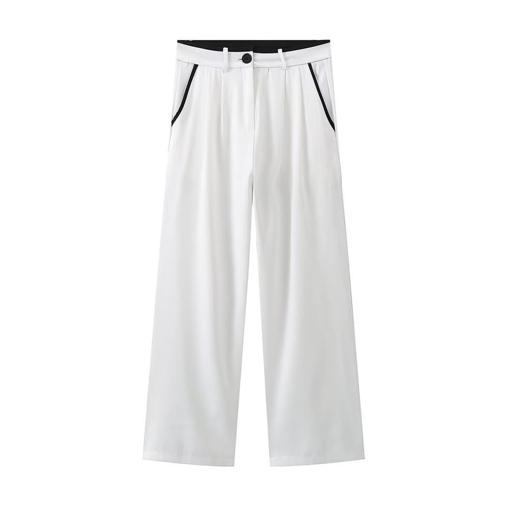 Elegant wide pants for women with side pockets and chic belt details