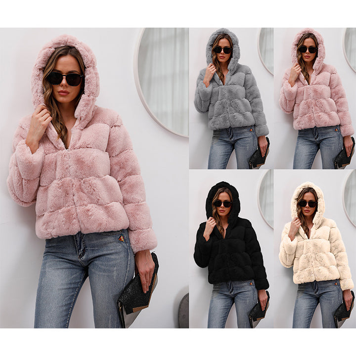 Ladies soft fleece jacket with hood Lune London